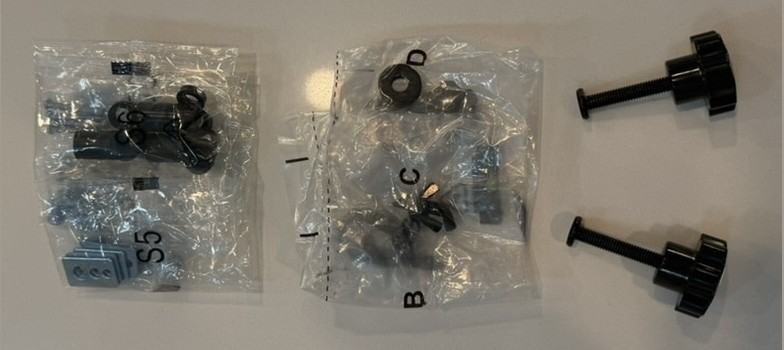 Hardware bags and thumb screws